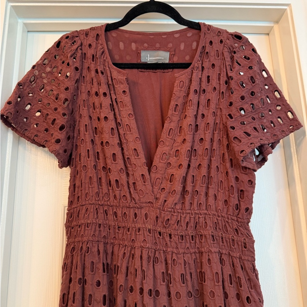 Anthropologie Somerset Eyelet Midi Dress